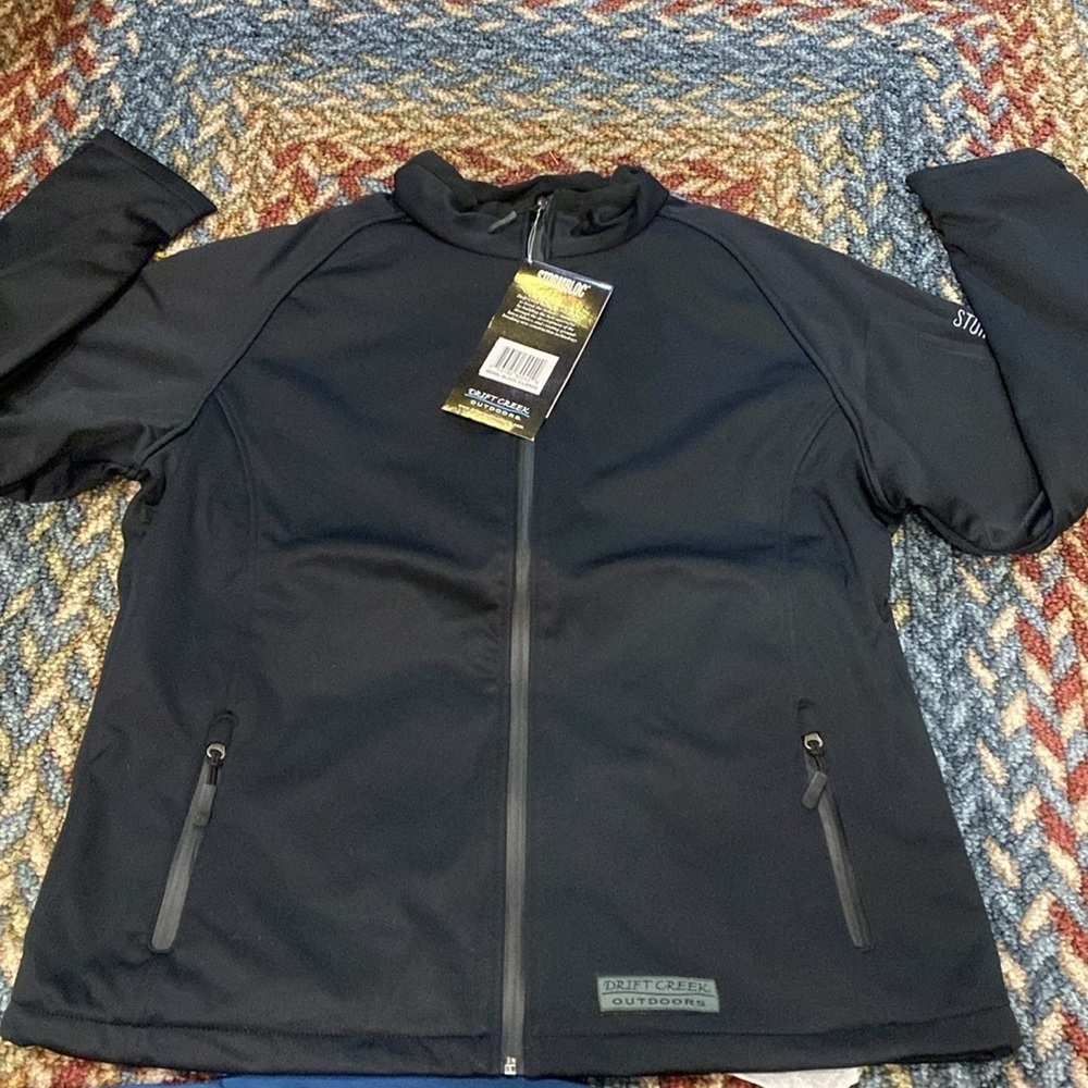 1X/2X Black Driftcreek Outdoors Jacket NWT Camping Gorpcore Wind Resistant